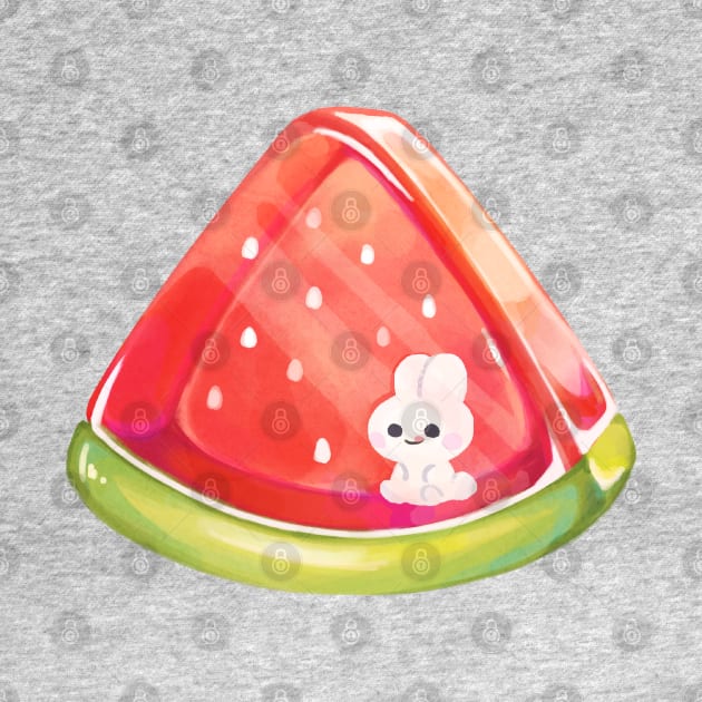 bunny jelly watermelon summer kawaii by mushopea